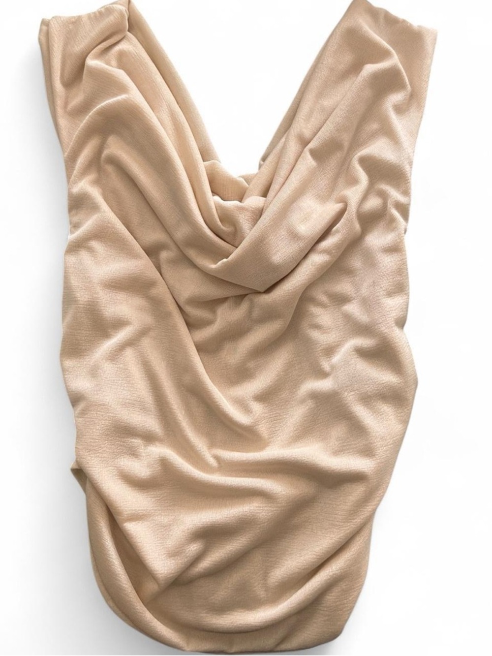 SHEIN Light Beige Draped Cowl Neck Tank Top